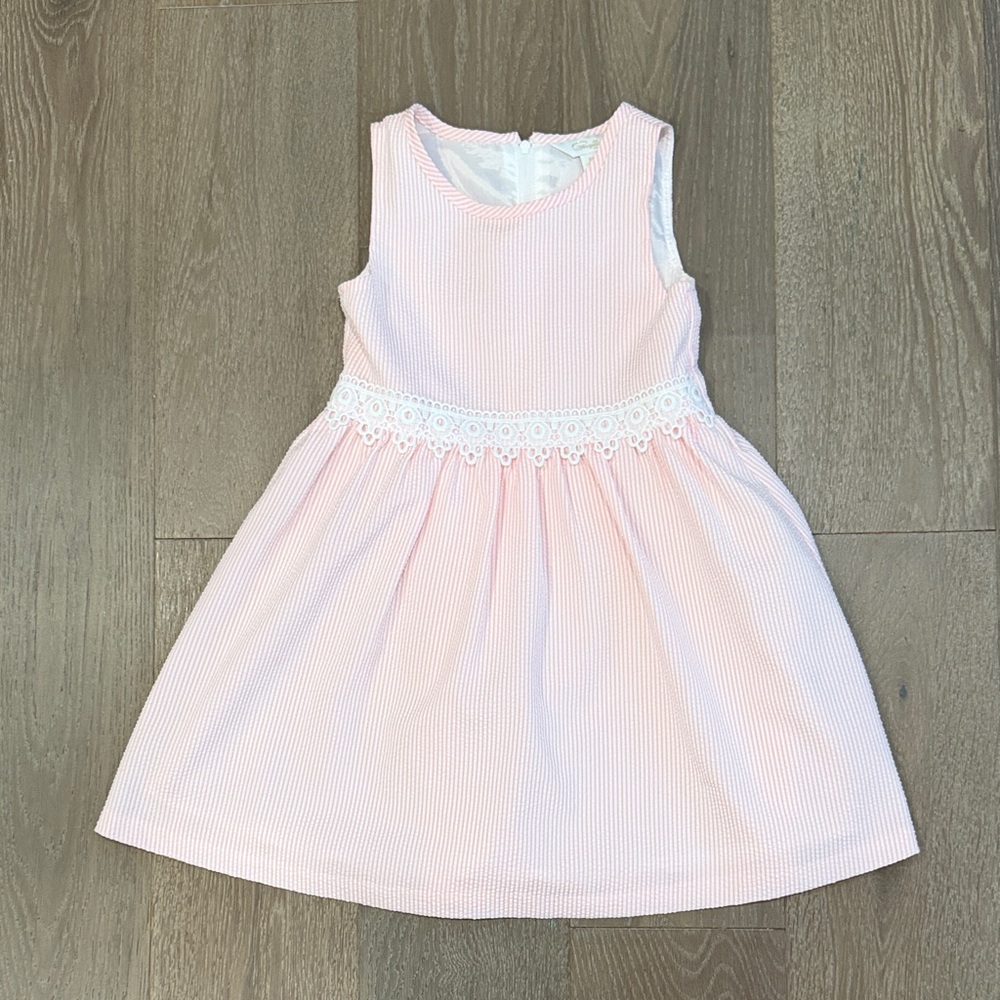 Cappagallo pink & white stripes dress.Size:6. Gently Used.